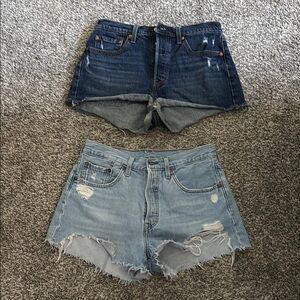 Levi's Blue Jean Shorts Distressed Summer Style